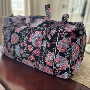 Vera Bradley Pink, Black, Blue and Purple Floral design Duffle Bag NWT